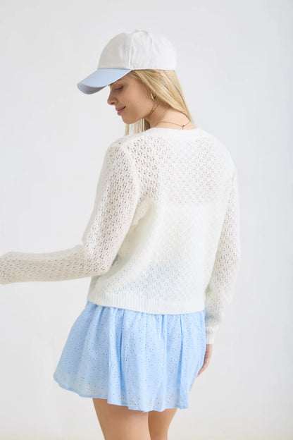Eyelet Cardigan
