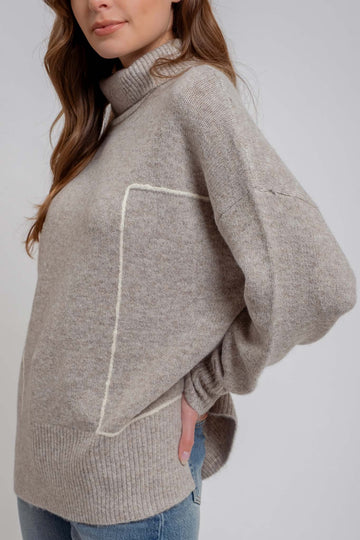 Contrast Line Sweater