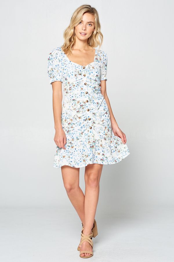 Short Sleeve Floral Dress