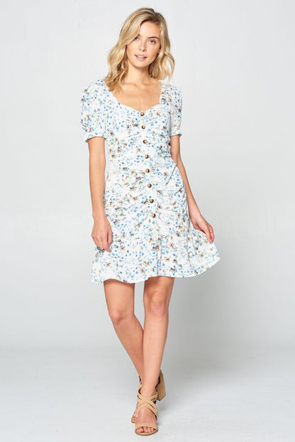 Short Sleeve Floral Dress