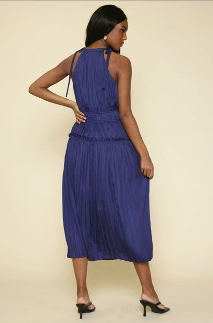 PLEATED MIDI DRESS