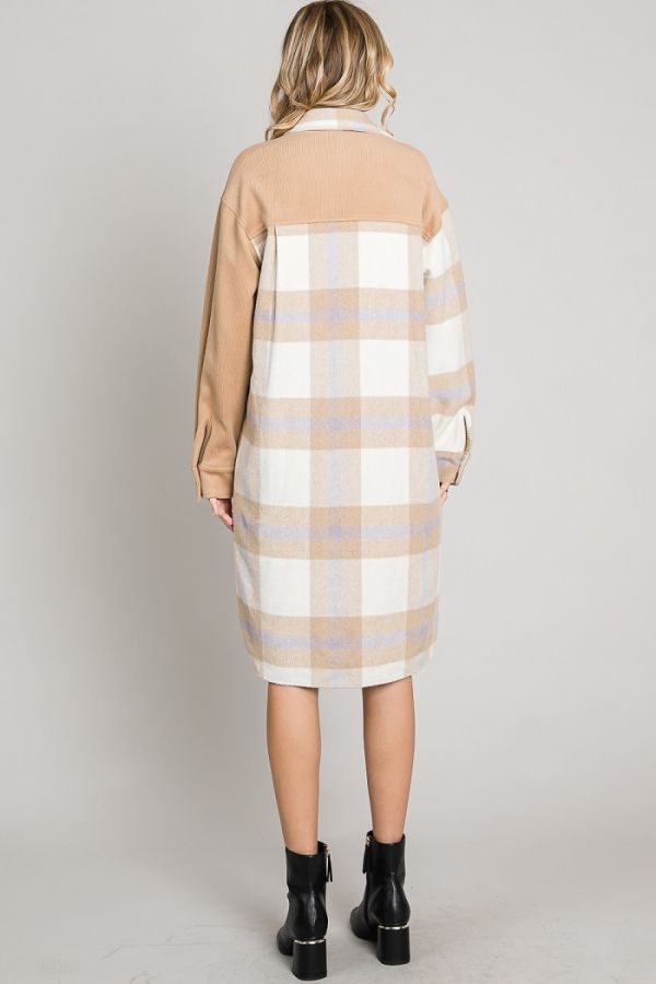 Plaid Corduroy Shacket