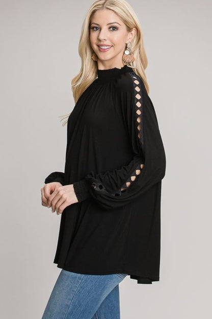 Cold Shoulder Trim Knit