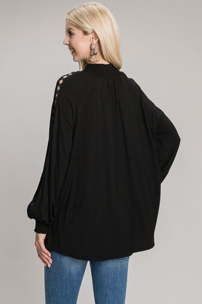 Cold Shoulder Trim Knit