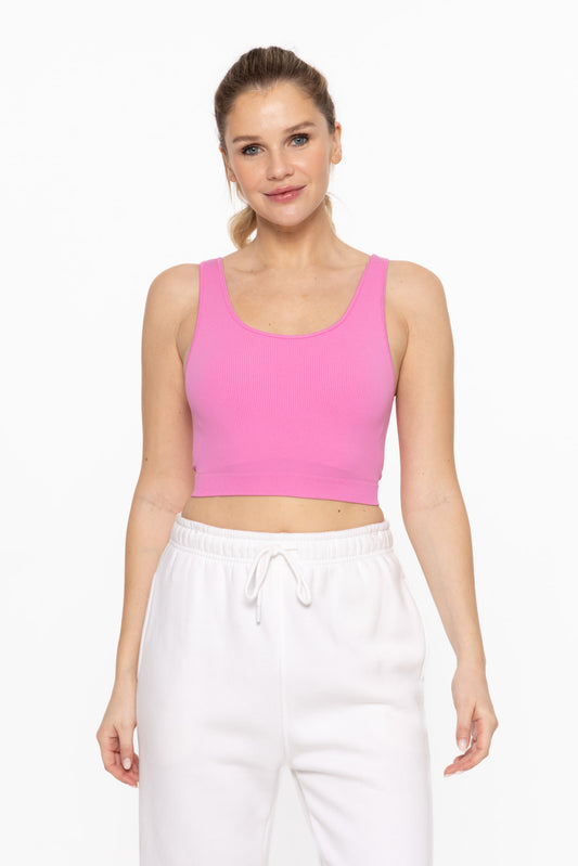 Cropped Seamless Ribbed Tank Top