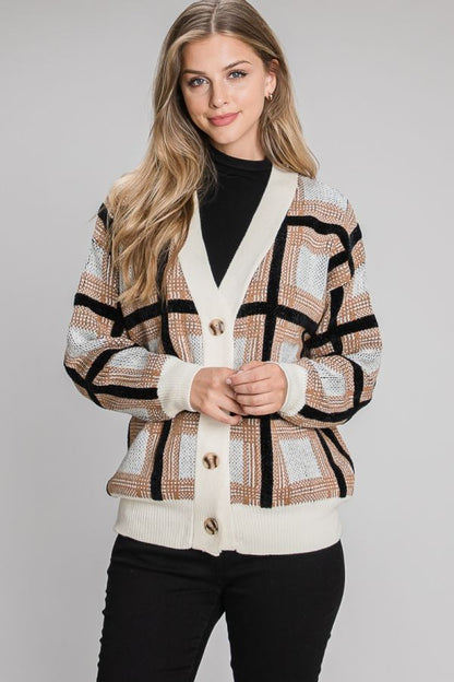 Plaid Boyfriend cardigan