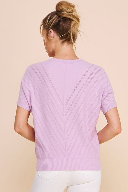 Chevron Pointelle Sweater