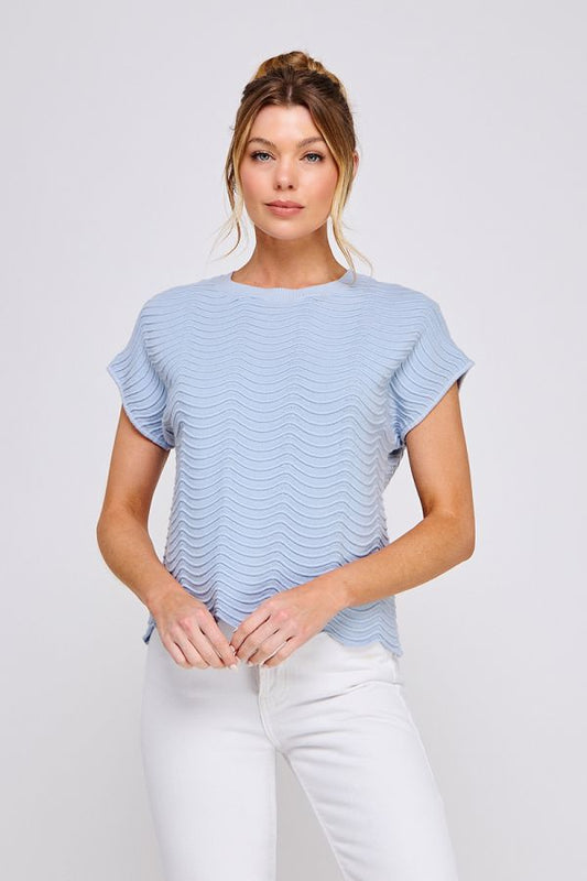 Scallop Pattern Knit Top