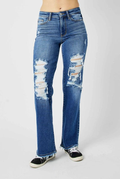 Judy Blue Distressed Dad Jeans