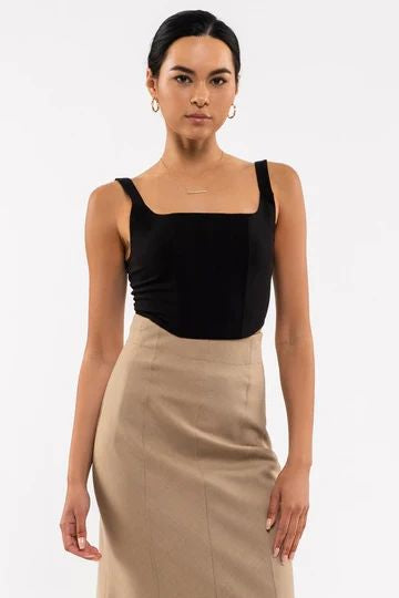 SQUARE NECK CORSET CROP TOP