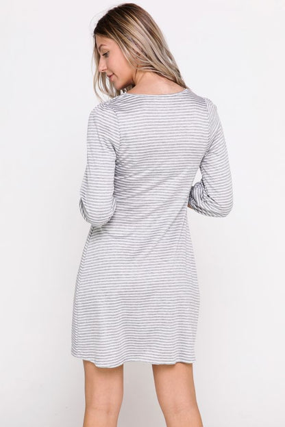 Stripe Fit Flare Dress