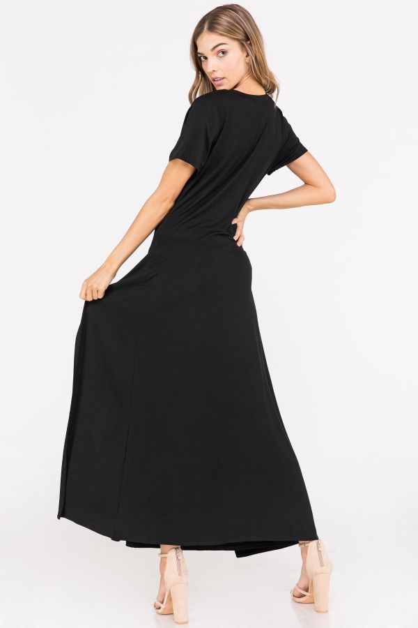 Black maxi Wrap Dress