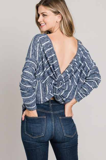 Back Top Tie Sweater